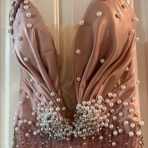 Elegant Mauve Beaded Maxi Dress